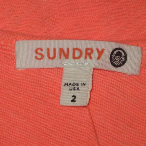 Sundry Peplum Sleeveless Tank Top Neon Orange Size 2 Medium NWT - Picture 6 of 7